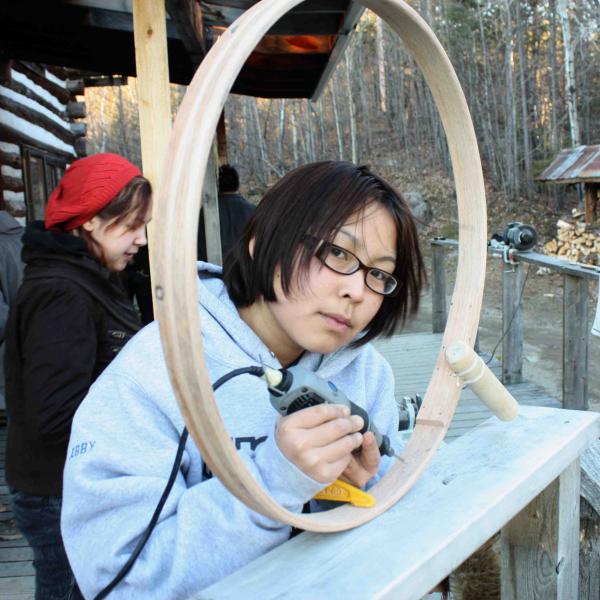Abby with drum