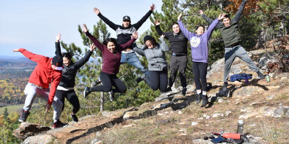 students celebrating